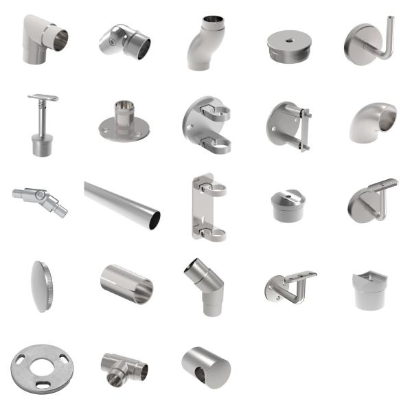 Geländerzubehör Rundrohre Flansch Rohrverbinder Handlaufhalter Endkappen V2A