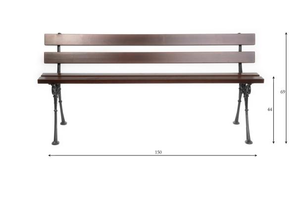 Parkbank Gartenbank Gestell Gusseisen Massivholz Fichte Wetterfest Gartenmöbel