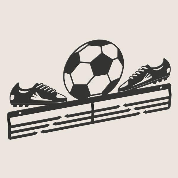 Medaillenhalter Medaillenaufhänger Metall Schwarz Wandmontage Geschenk / BALL FOOTBAL