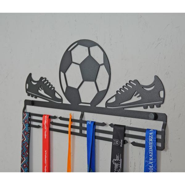 Medaillenhalter Medaillenaufhänger Metall Schwarz Wandmontage Geschenk / BALL FOOTBAL