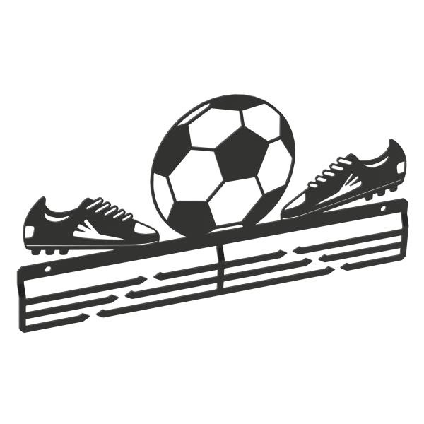 Medaillenhalter Medaillenaufhänger Metall Schwarz Wandmontage Geschenk / BALL FOOTBAL