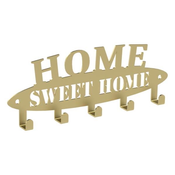 Schlüsselanhänger GOLD aus Metall Tür LOFT Modern Schlüssel Bügel / HOME SWEET HOME