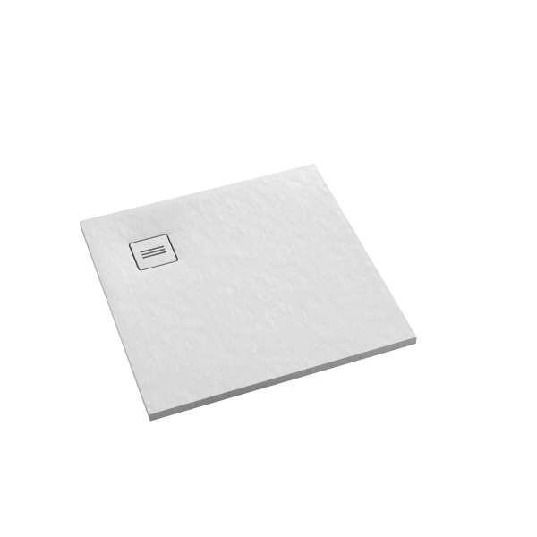 Stabilsound Plus Markas Verbundduschwanne White Structure 100x100x3,5 cm, quadratisch