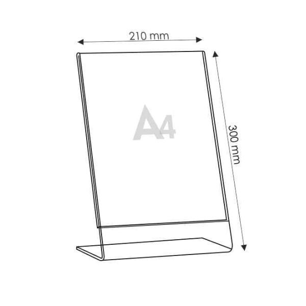 L Ständer mit Fach Visitenkartenhalter Flyer A4 Prospektständer Acryl-Glas