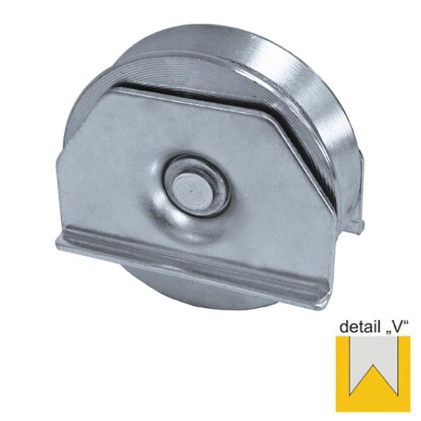 Schiebetorrolle mit Außenstützplatte und V-Rille Z