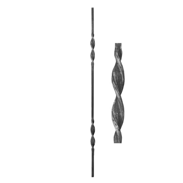 Zierstab mit 2x Element h910, b26,5   12x12mm