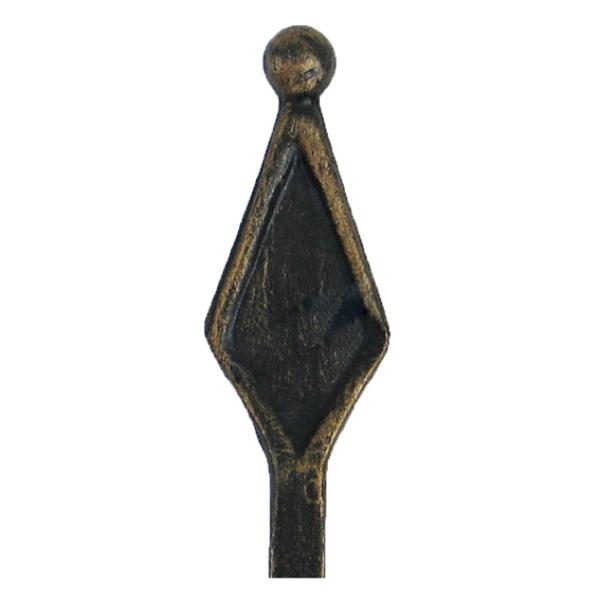 Geschmiedete Zierspitze h120, b35, n12x12mm