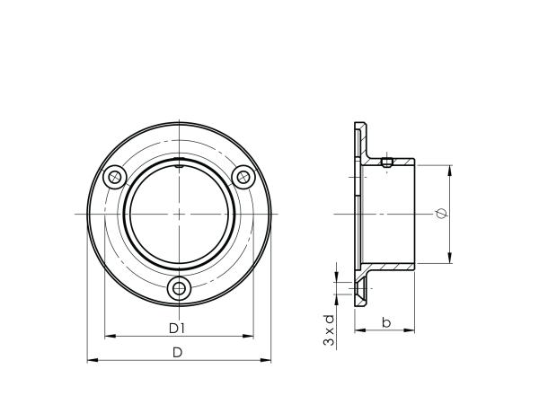 Wandanschluss Wandanker Rohrhalter für Rohr Ø 42,4 mm Edelstahl V2A geschliffen K320
