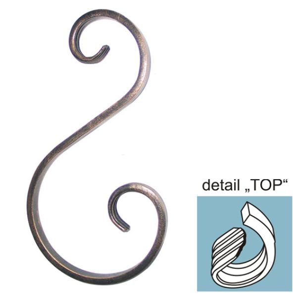 Zierelement h170, b75/45, 12x6mm