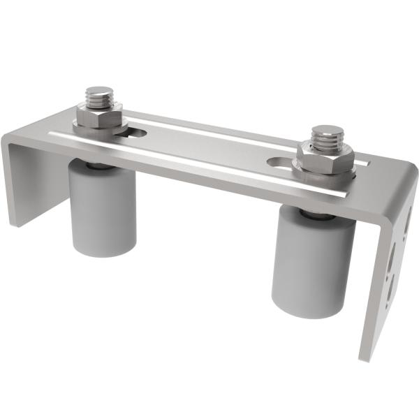 Obere führung mit 2 rollen, Doppelverstellung INOX