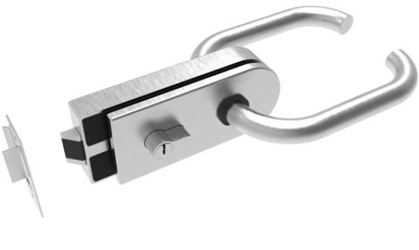 Schloss für Glastür AISI304 + PZ schloss