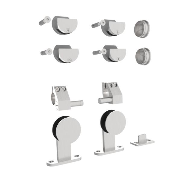 Holztür - Schiebetürsystem - Oberführung INOX