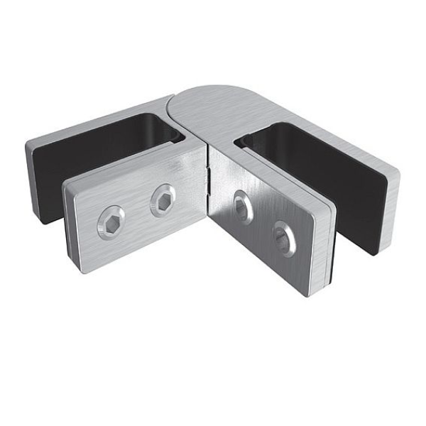 Edelstahl Glashalter Verbinder Gerade Winkel Ecke verstellbar 16,76-21 V4A V2A