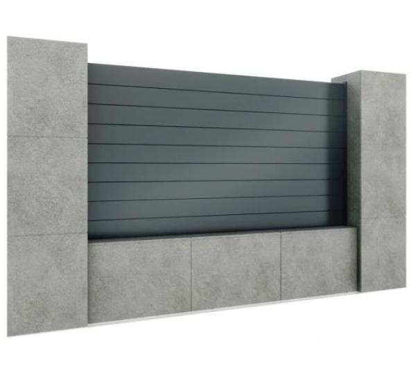 Aluminium Zaun-Set mit Vollfüllung 20x120, 1,2x1,8m