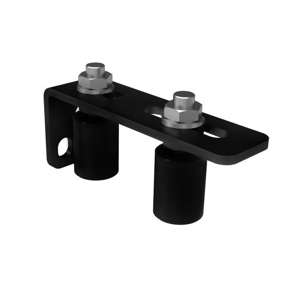 Befestigungswinkel mit Kunststoffrolle, Zn, Schwarz