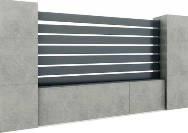 Aluminium Zaunbaugruppe mit Latte 20x100, 1,2x2m