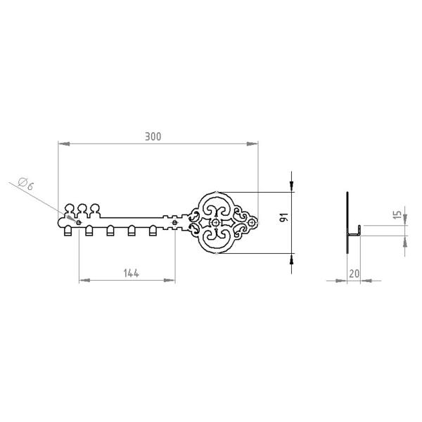 Schlüsselanhänger GOLD aus Metall Tür LOFT Modern Schlüssel Bügel / OLD KEY