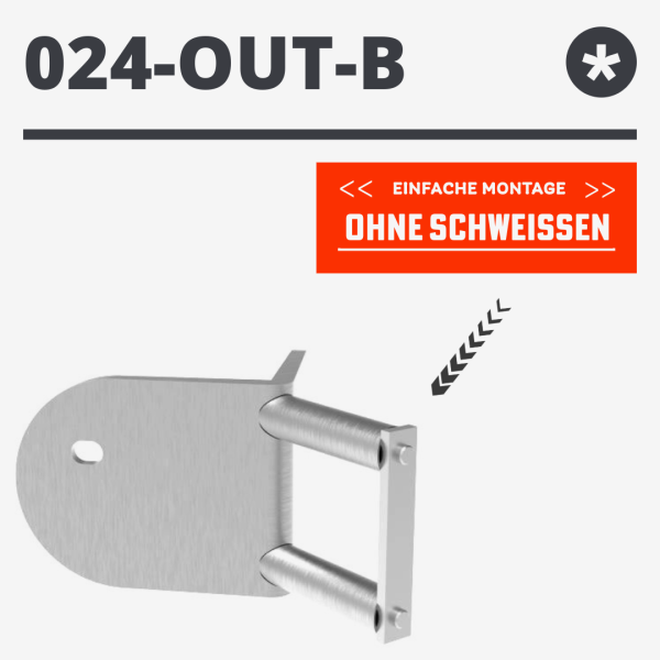 Edelstahl Außenecke Wandanker 42,4 Wange Montageplatte Pfostenhalter Steher