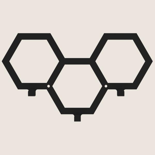 Kleiderhaken Garderobenleiste Hakenleiste Schwarz - 35 cm - aus Metall, für Eingang, Flur, Schlafzimmer, Flurgarderobe mit 3 Haken / PANE 350