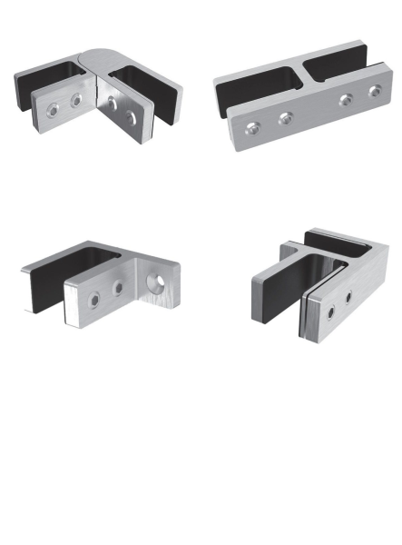 Edelstahl Glashalter Verbinder Gerade Winkel Ecke verstellbar 16,76-21 V4A V2A