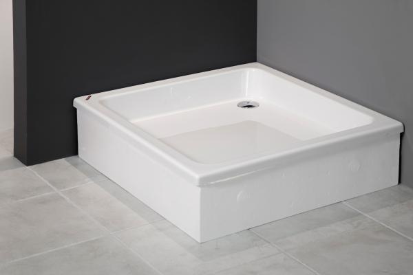 Acryl-Duschwanne integriert mit stabilisierendem und schalldämmendem Unterbau Stabilsound Plus Siv 80x80x26 cm, quadratisch