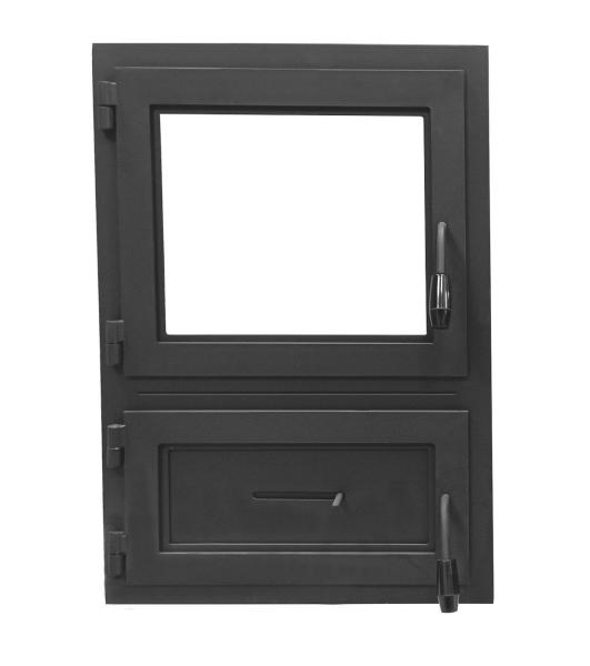 Kamintür mit Flansch Doppeltüren ZK3D