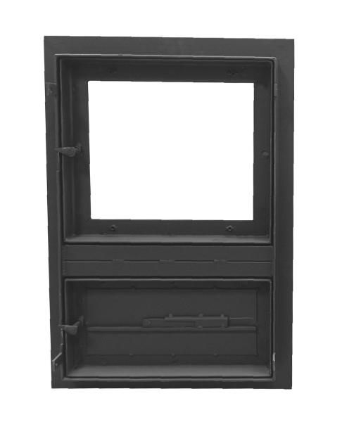 Kamintür mit Flansch Doppeltüren ZK3D