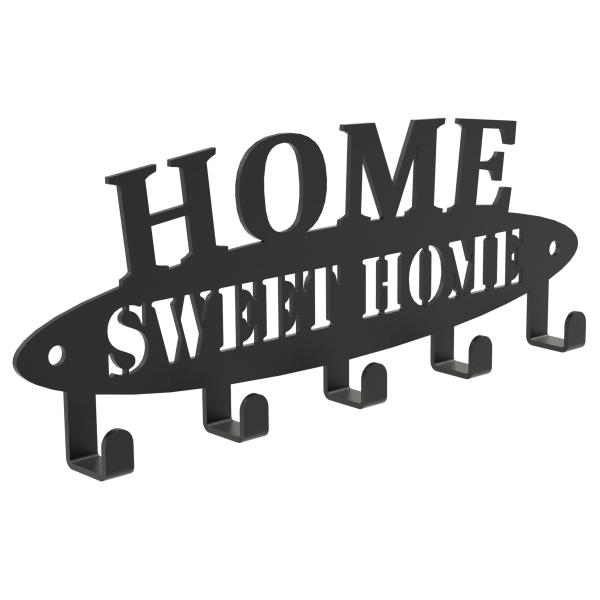 Schlüsselanhänger SCHWARZ aus Metall Tür LOFT Modern Schlüssel Bügel / HOME SWEET HOME