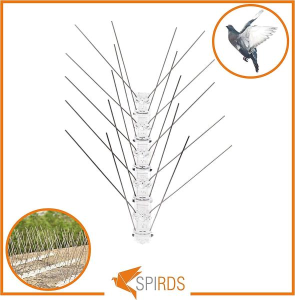 Taubenabwehr Spikes 4 reihig Vogelschutz Vogelabwehr Taubenspikes 25cm PC Basis