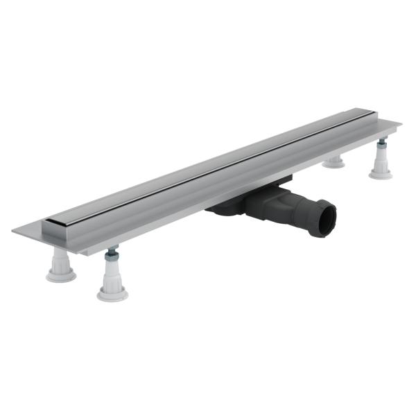 Standard Plus Thin Elegance Linienablauf 80x3,5x6,5 cm, rechteckig mit Metallic-Abdeckung