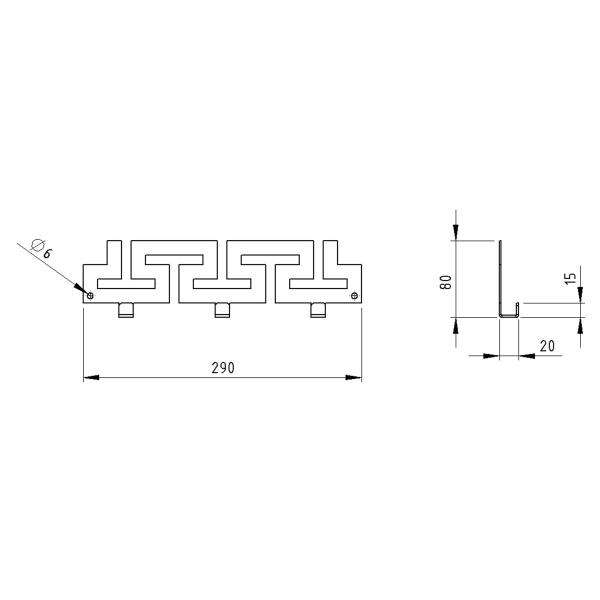 Kleiderhaken Garderobenleiste Hakenleiste GOLD - 29 cm - aus Metall, für Eingang, Flur, Schlafzimmer, Flurgarderobe mit 3 Haken / VIPER 290