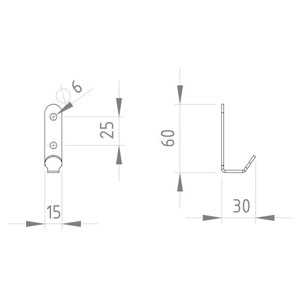 Kleiderhaken Garderobe Hakenleiste Schwarz aus Metall, Bügel für Eingang, Flur, Schlafzimmer, Flurgarderobe / VOX PETIT