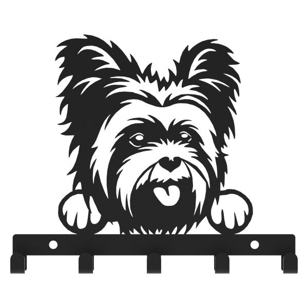 Schlüsselanhänger SCHWARZ aus Metall Hund Tür LOFT Modern Schlüssel Bügel / YORK